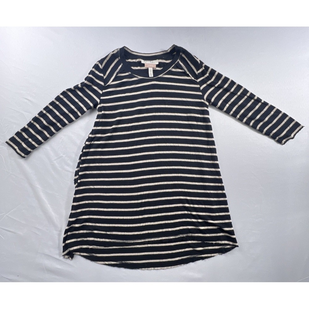 Jessica Simpson Nursing Sweater Womens Small Striped Black Cream Long Sleeve